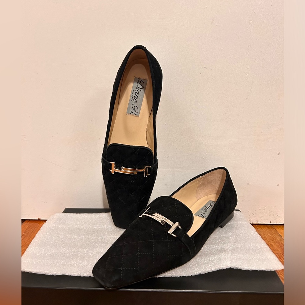 New Diane B Milano Black Velvet Loafer | Size 37